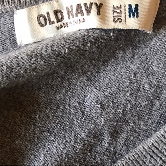 Argyle V-Neck Long Sleeve Sweater In Black/Grey Size Medium - Picture 4 of 4